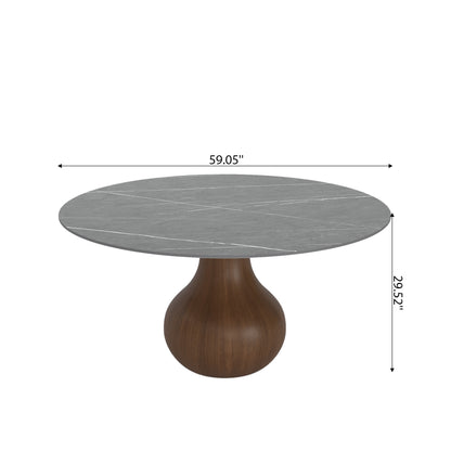 Ownkoti Luxury Gray Mid-Century Space-Saving Round Kitchen Table For 4/6/8 - image 17