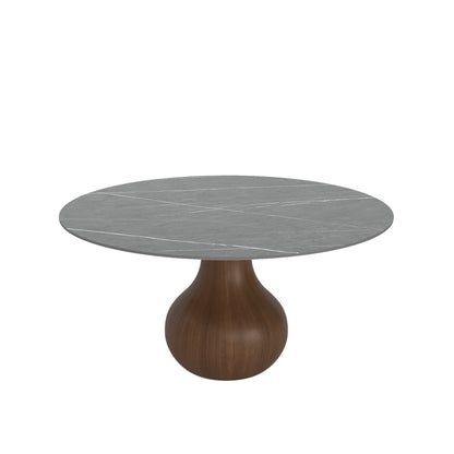 Ownkoti Luxury Gray Mid-Century Space-Saving Round Kitchen Table For 4/6/8