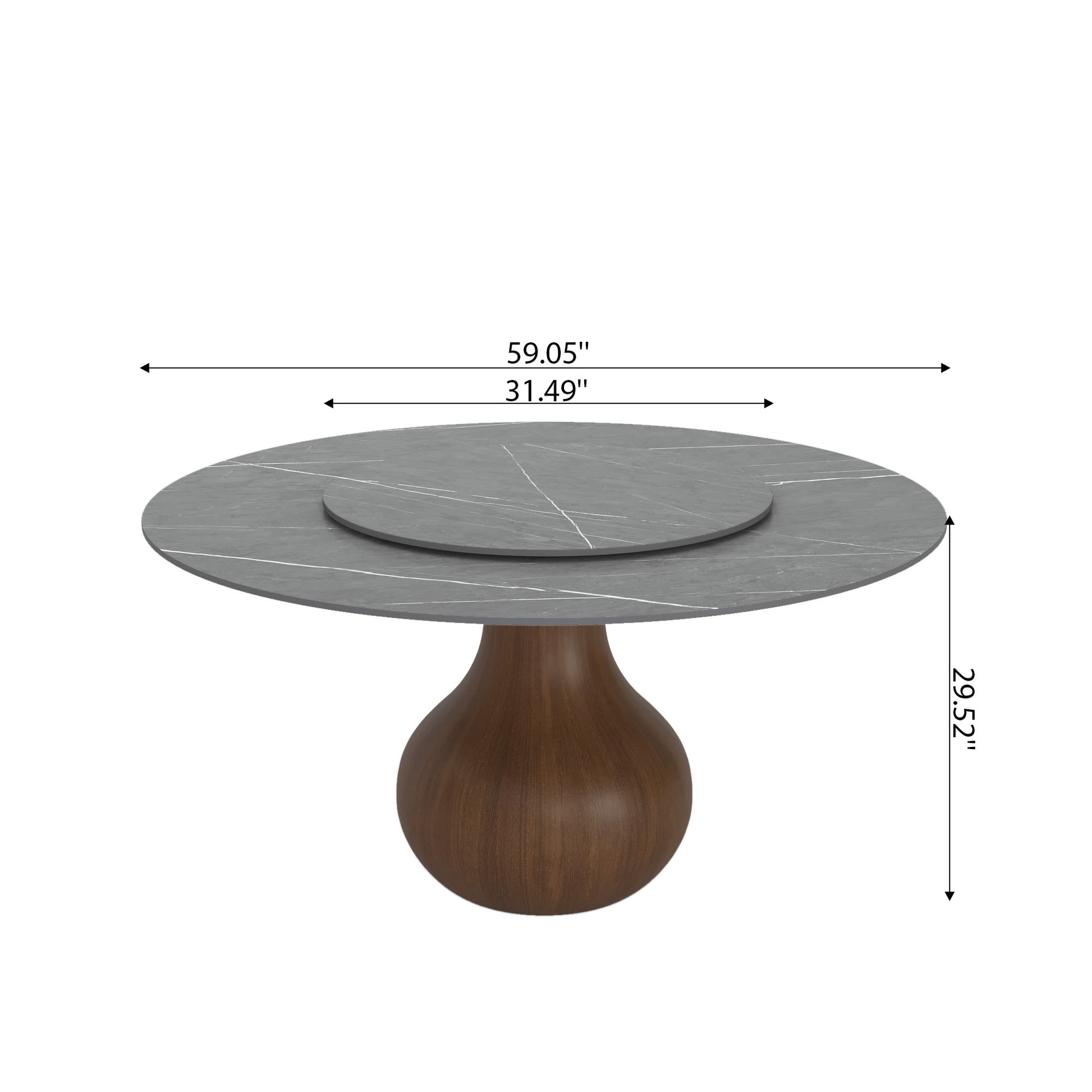Ownkoti Luxury Gray Mid-Century Space-Saving Round Kitchen Table For 4/6/8 - image 19