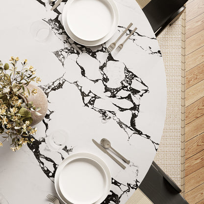 Ownkoti Black Modern Round Dining Table WIth Vase-shaped Pedestal Base For 4/6/8 Person