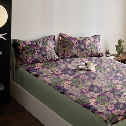 Ownkoti Peach Blossom Cotton Jacquard Fitted Sheet - image 1