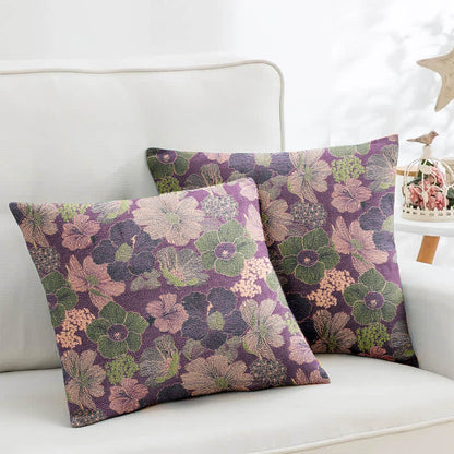 Ownkoti Peach Blossom Cotton Jacquard Square Pillowcases(2PCS)