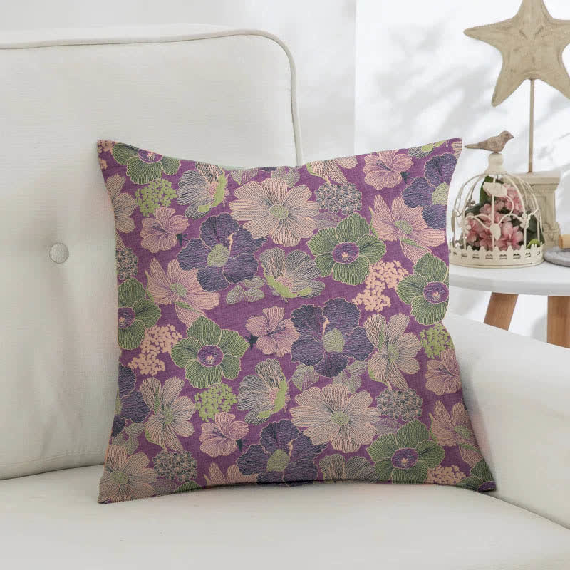 Ownkoti Peach Blossom Cotton Jacquard Square Pillowcases(2PCS) - image 1