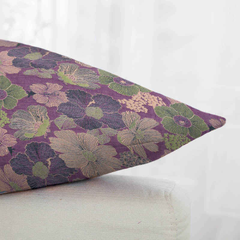 Ownkoti Peach Blossom Cotton Jacquard Square Pillowcases(2PCS)