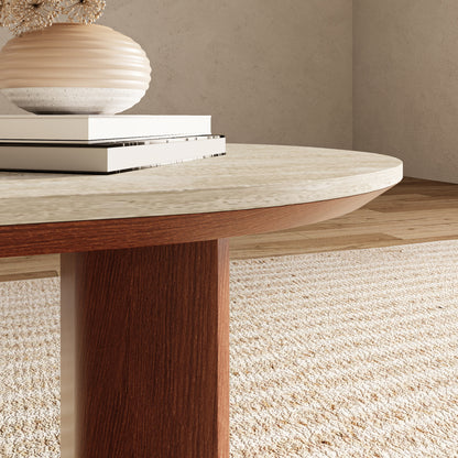 Ownkoti Slate Oval Walnut Coffee Table - image 8