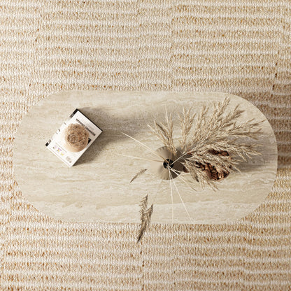 Ownkoti Slate Oval Walnut Coffee Table - image 6