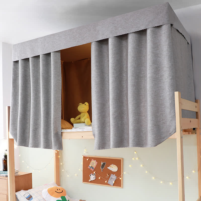 Ownkoti Cotton Linen Dorm Bed Blackout Curtain