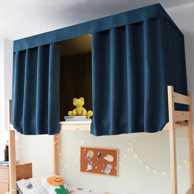 Ownkoti Cotton Linen Dorm Bed Blackout Curtain