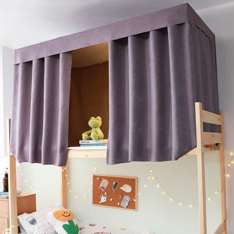 Ownkoti Cotton Linen Dorm Bed Blackout Curtain