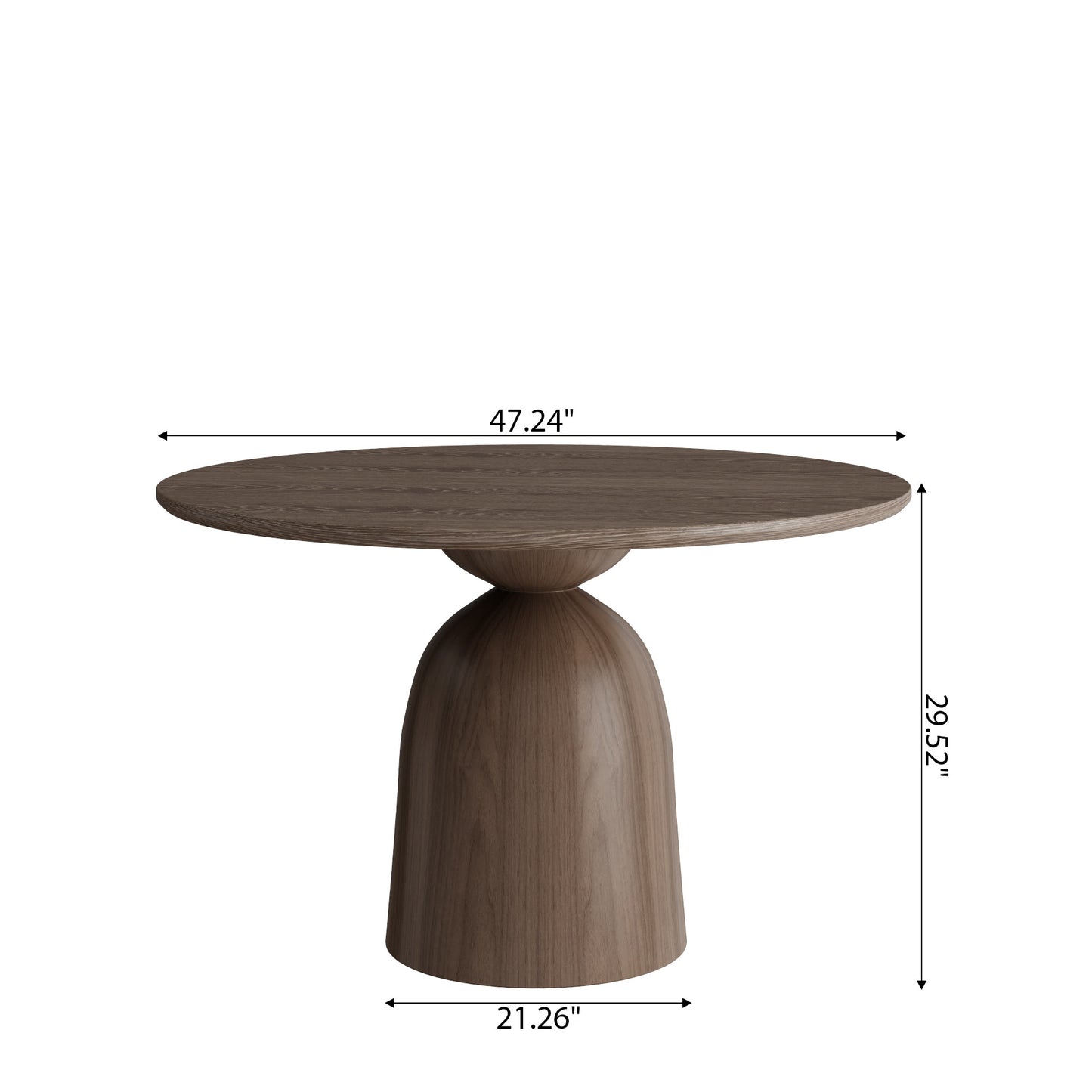 Ownkoti Light Gray Round Dining Table For 4/6/8 Mid Century Modern Dining Tables