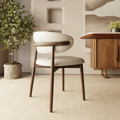 2x/4x/6x Curved Backrest Solid Wood Dining Chairs - image 3