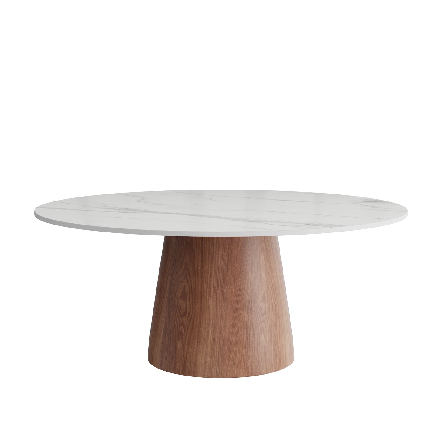 Ownkoti Mid-century Round Solid Wood Pedestal Coffee Table