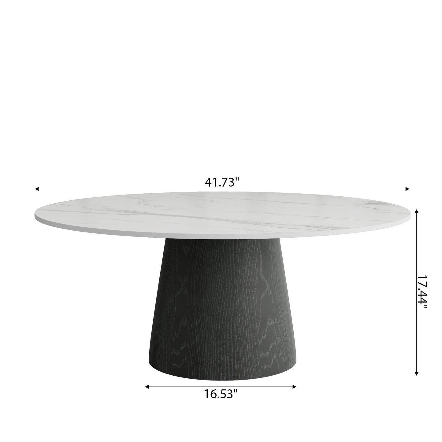 Ownkoti Mid-century Round Solid Wood Pedestal Coffee Table