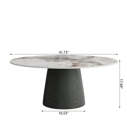 Ownkoti Mid-century Round Solid Wood Pedestal Coffee Table