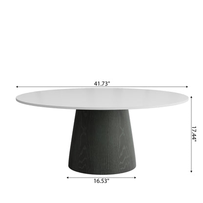 Ownkoti Mid-century Round Solid Wood Pedestal Coffee Table