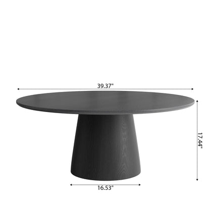 Ownkoti Mid-century Round Solid Wood Pedestal Coffee Table