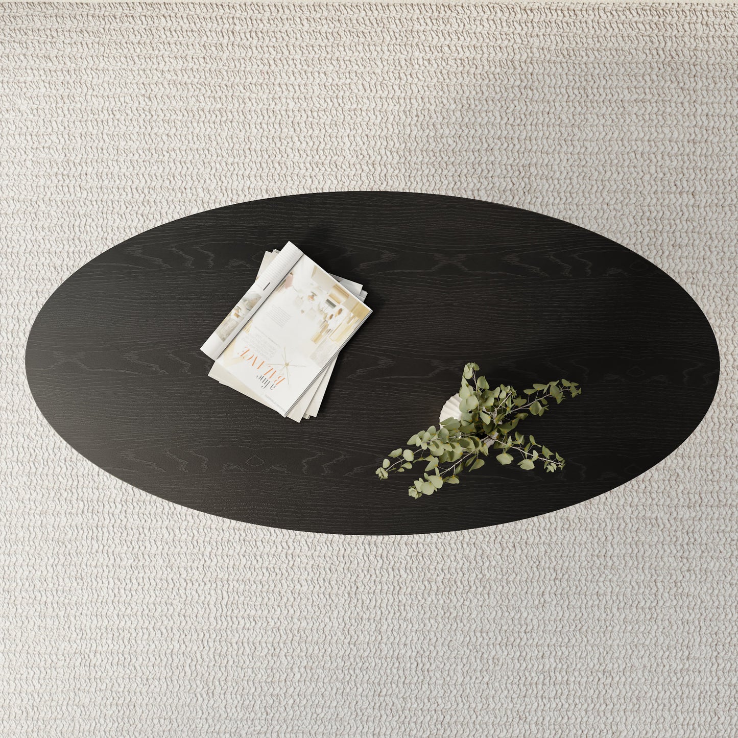 Ownkoti Mid-century Round Solid Wood Pedestal Coffee Table