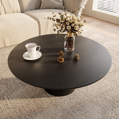 Ownkoti Mid-century Round Solid Wood Pedestal Coffee Table