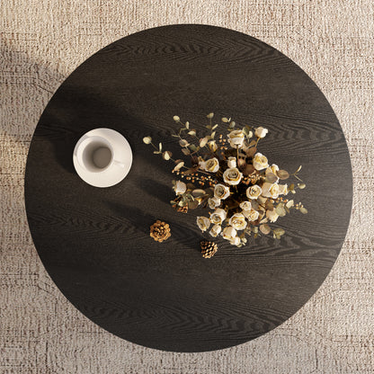 Ownkoti Mid-century Round Solid Wood Pedestal Coffee Table