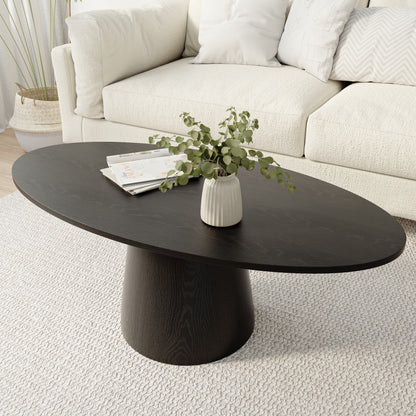 Ownkoti Mid-century Round Solid Wood Pedestal Coffee Table
