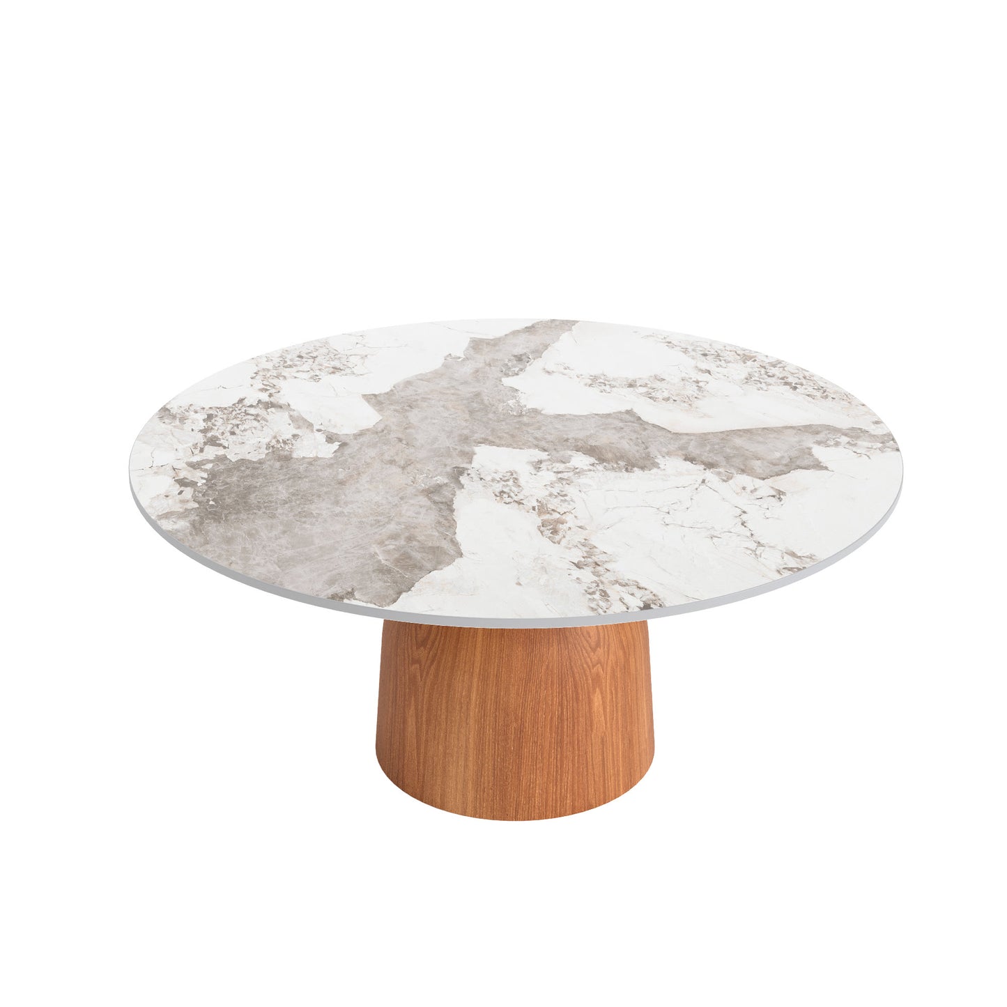 Ownkoti Farmhouse Round Coffee Table Solid Wood Side Table Living Room