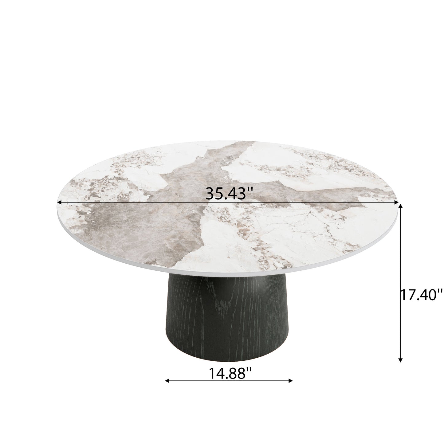 Ownkoti Farmhouse Round Coffee Table Solid Wood Side Table Living Room