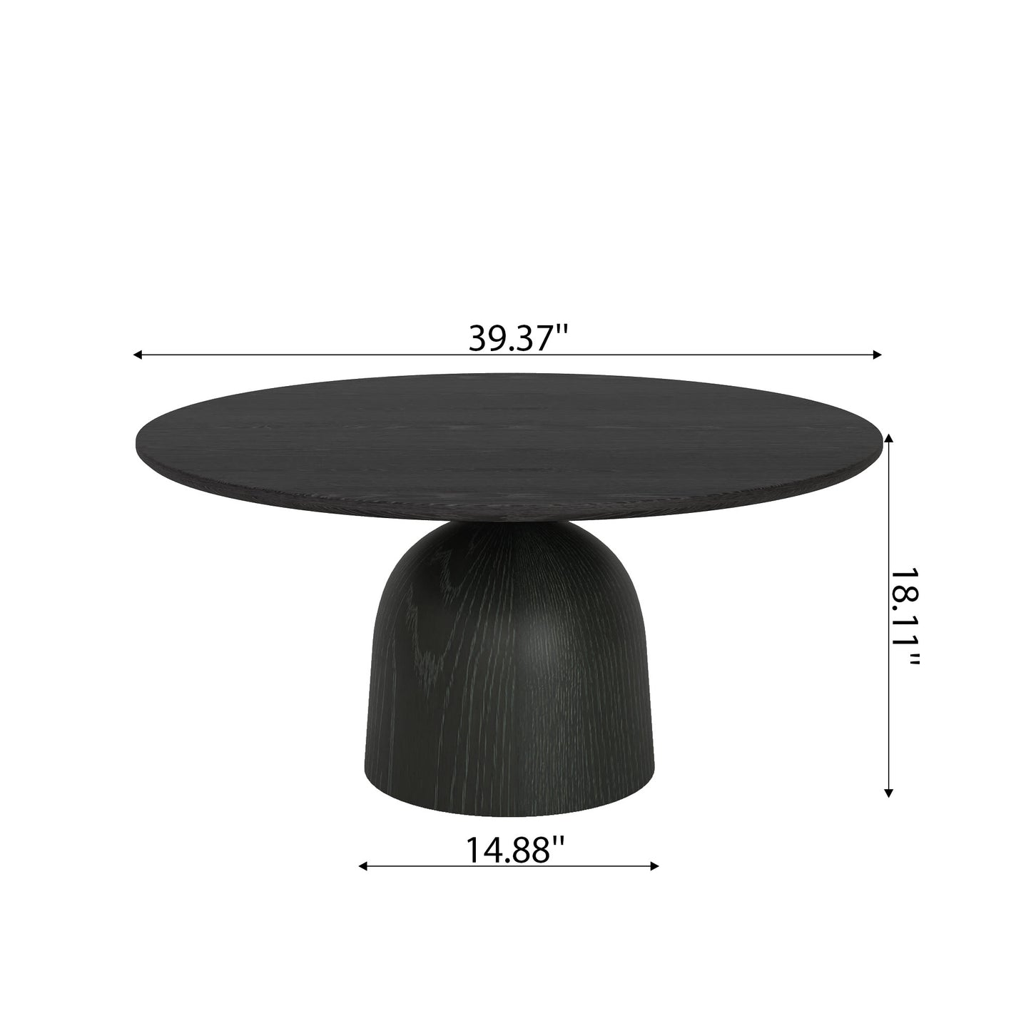 Ownkoti Farmhouse Round Coffee Table Solid Wood Side Table Living Room