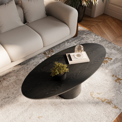 Ownkoti Farmhouse Round Coffee Table Solid Wood Side Table Living Room