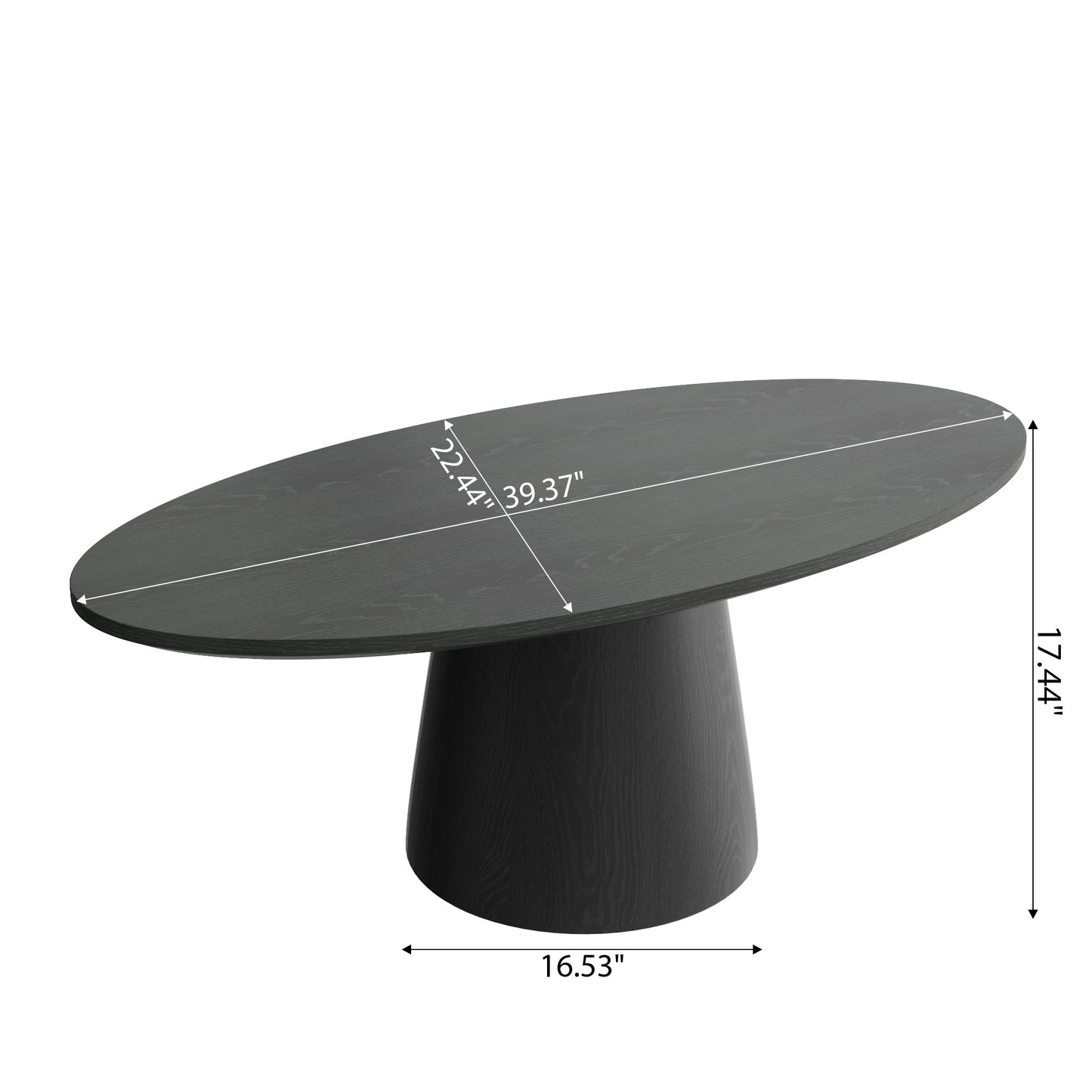 Ownkoti Mid-century Round Solid Wood Pedestal Coffee Table