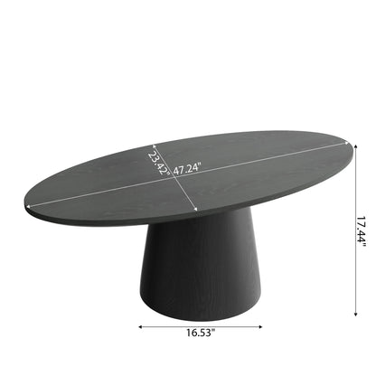 Ownkoti Mid-century Round Solid Wood Pedestal Coffee Table