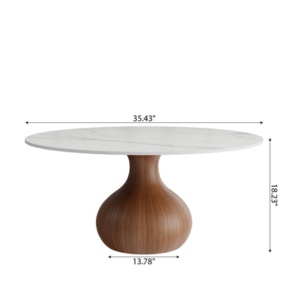 Ownkoti Mid-Century Modern Round Coffee Table For Living Room & Home Decor