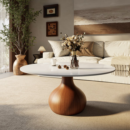 Ownkoti Mid-Century Modern Round Coffee Table For Living Room & Home Decor