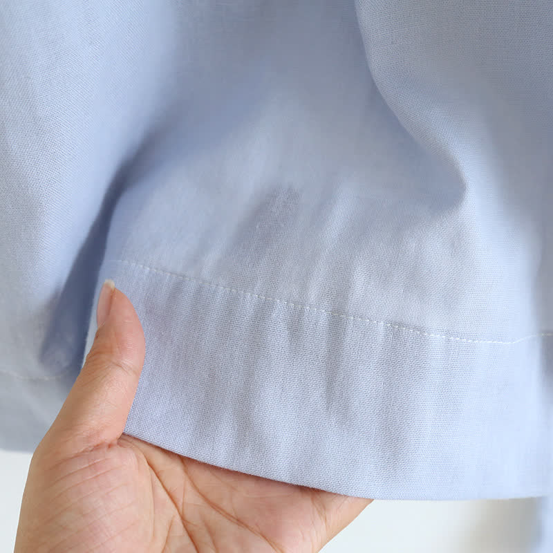 Ownkoti Solid Color Ruffle Cotton Camisole Pajamas