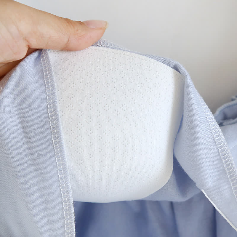 Ownkoti Solid Color Ruffle Cotton Camisole Pajamas