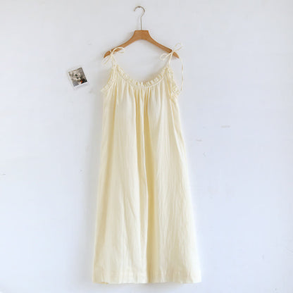Ownkoti Ruffle Trim Cotton Camisole Nightdress - Yellow - XL - image 6