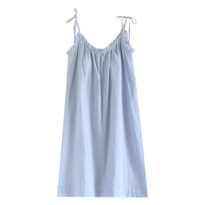 Ownkoti Ruffle Trim Cotton Camisole Nightdress - Blue - XL - image 2