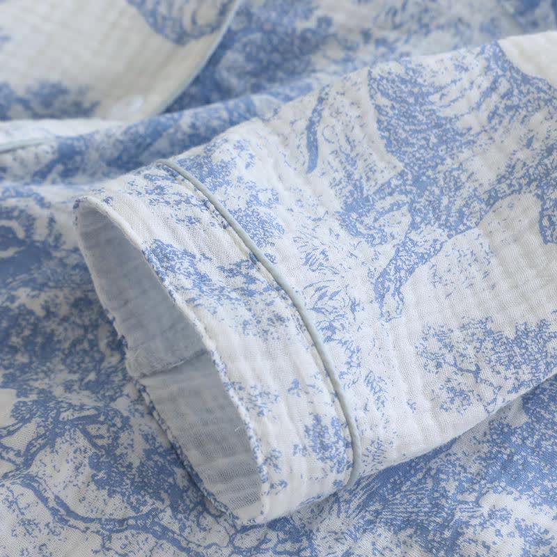 Ownkoti Tiger Tree Print Cotton Loungewear Set