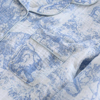 Ownkoti Tiger Tree Print Cotton Loungewear Set