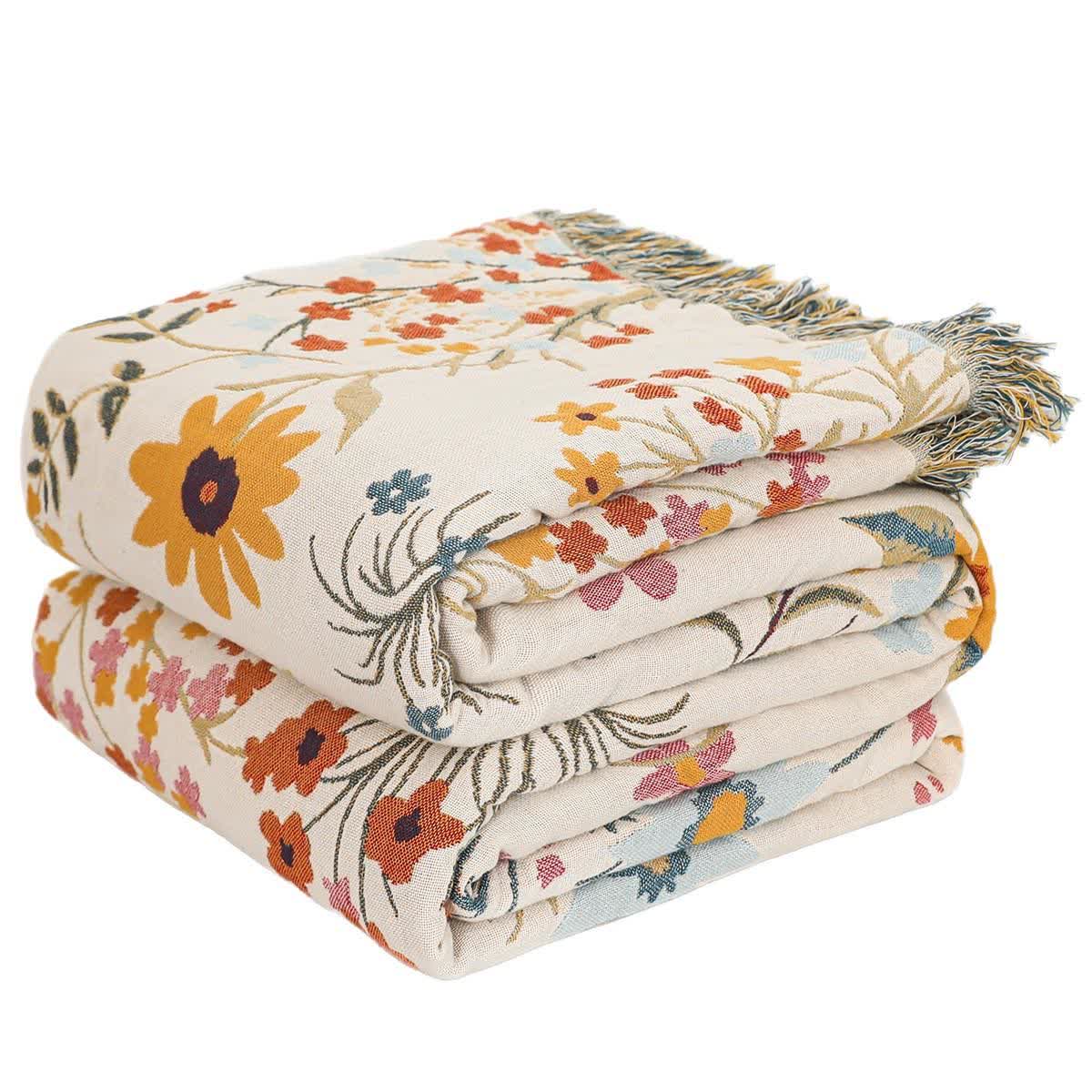 Ownkoti Blooming Sunflower Cotton Gauze Reversible Quilt