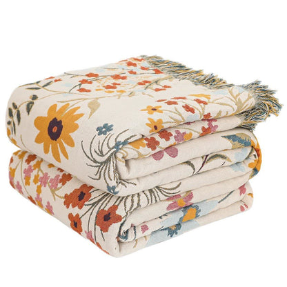 Ownkoti Blooming Sunflower Cotton Gauze Reversible Quilt