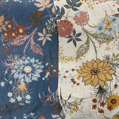 Ownkoti Blooming Sunflower Cotton Gauze Reversible Quilt