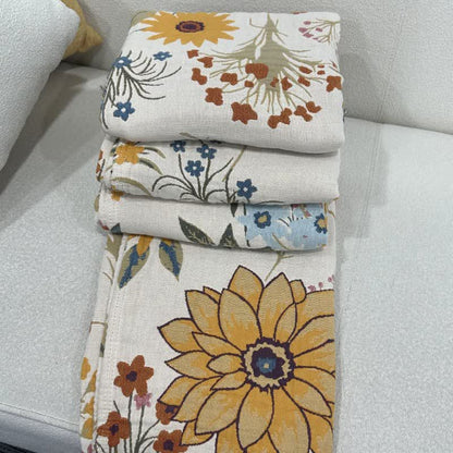 Ownkoti Blooming Sunflower Cotton Gauze Reversible Quilt