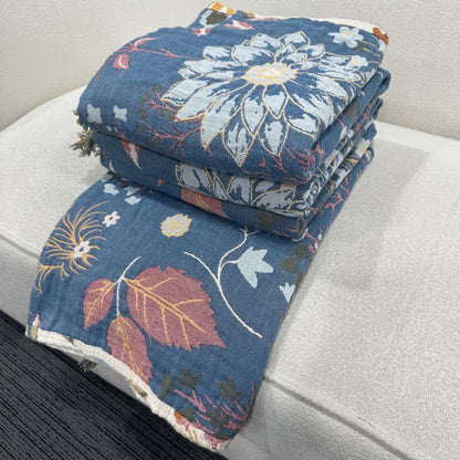 Ownkoti Blooming Sunflower Cotton Gauze Reversible Quilt