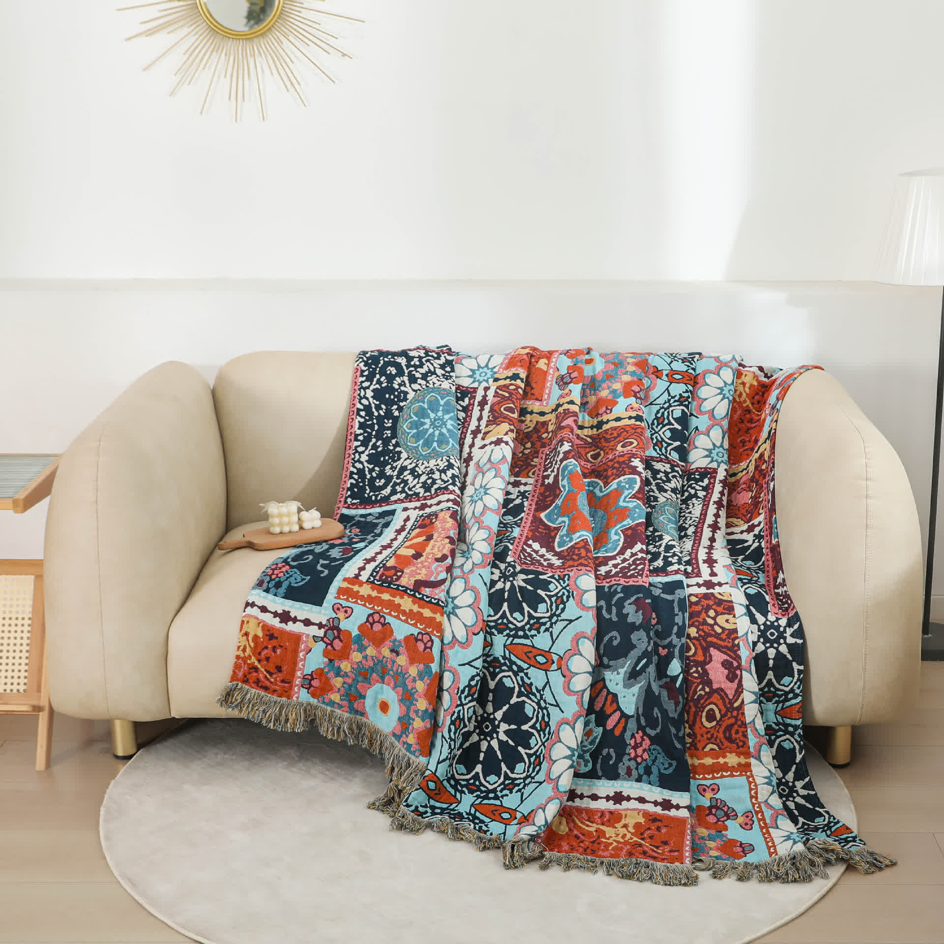 Ownkoti Boho Patchwork Mandala Cotton Reversible Quilt - image 2