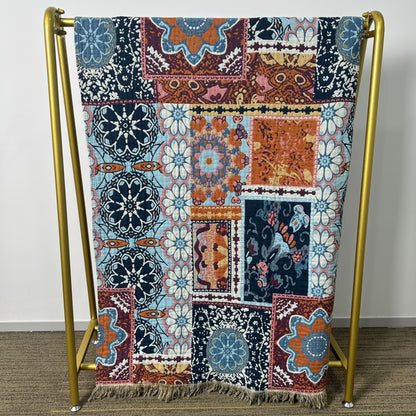 Ownkoti Boho Patchwork Mandala Cotton Reversible Quilt