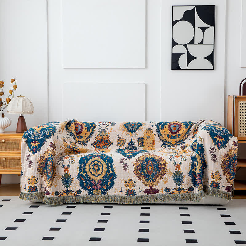 Ownkoti Boho Tribal Print Cotton Gauze Quilt