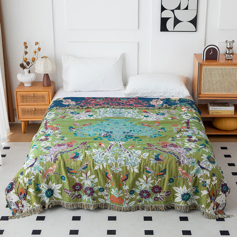 Ownkoti Wild Rose Cotton Gauze Reversible Quilt