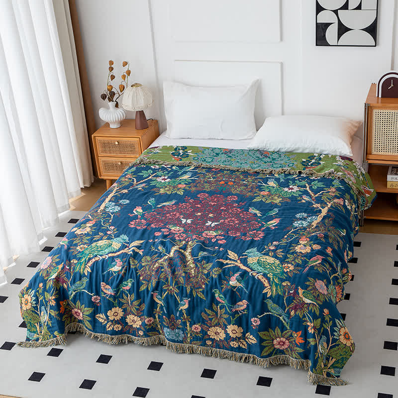 Ownkoti Wild Rose Cotton Gauze Reversible Quilt