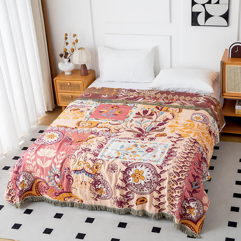 Ownkoti Paisley Floral Cotton Gauze Reversible Quilt - image 1