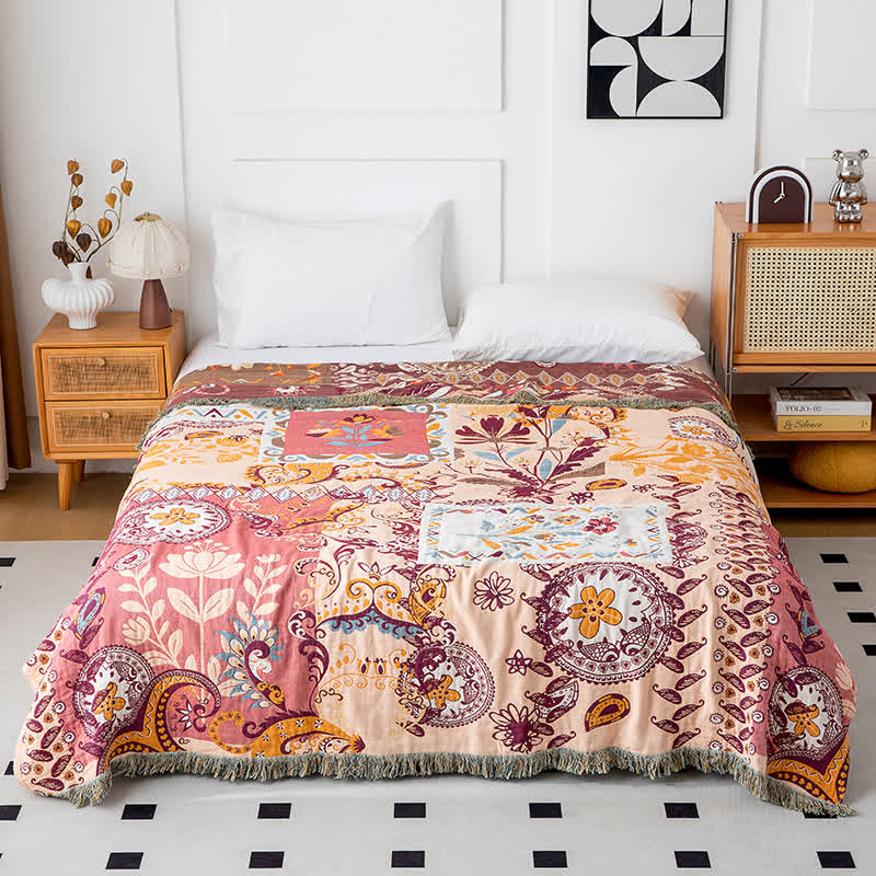 Ownkoti Paisley Floral Cotton Gauze Reversible Quilt - King - image 0